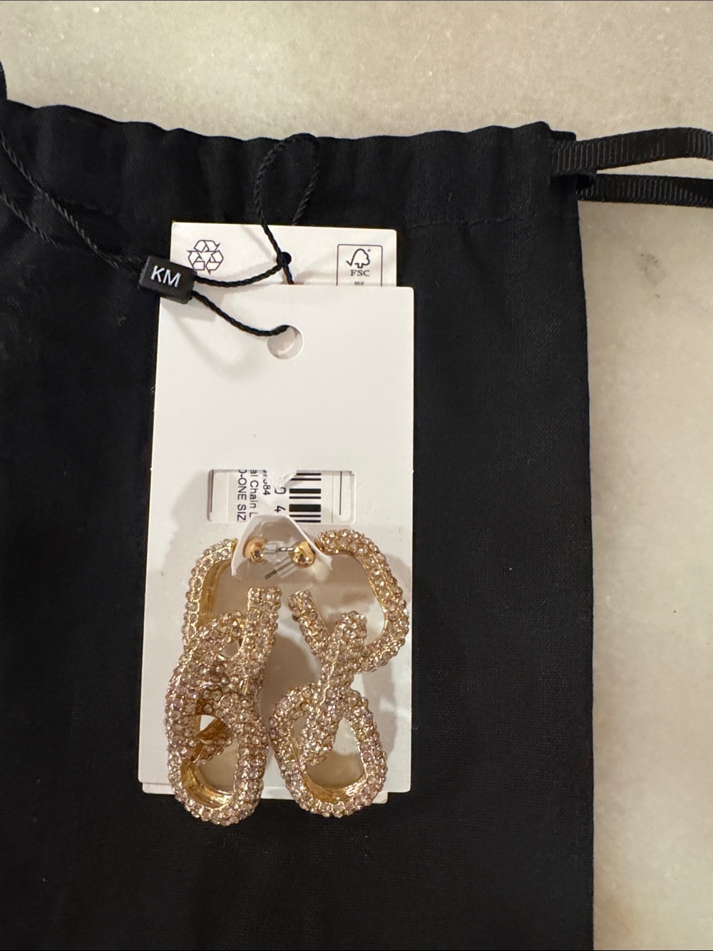Sparkling Gold Linked Drop Earrings
